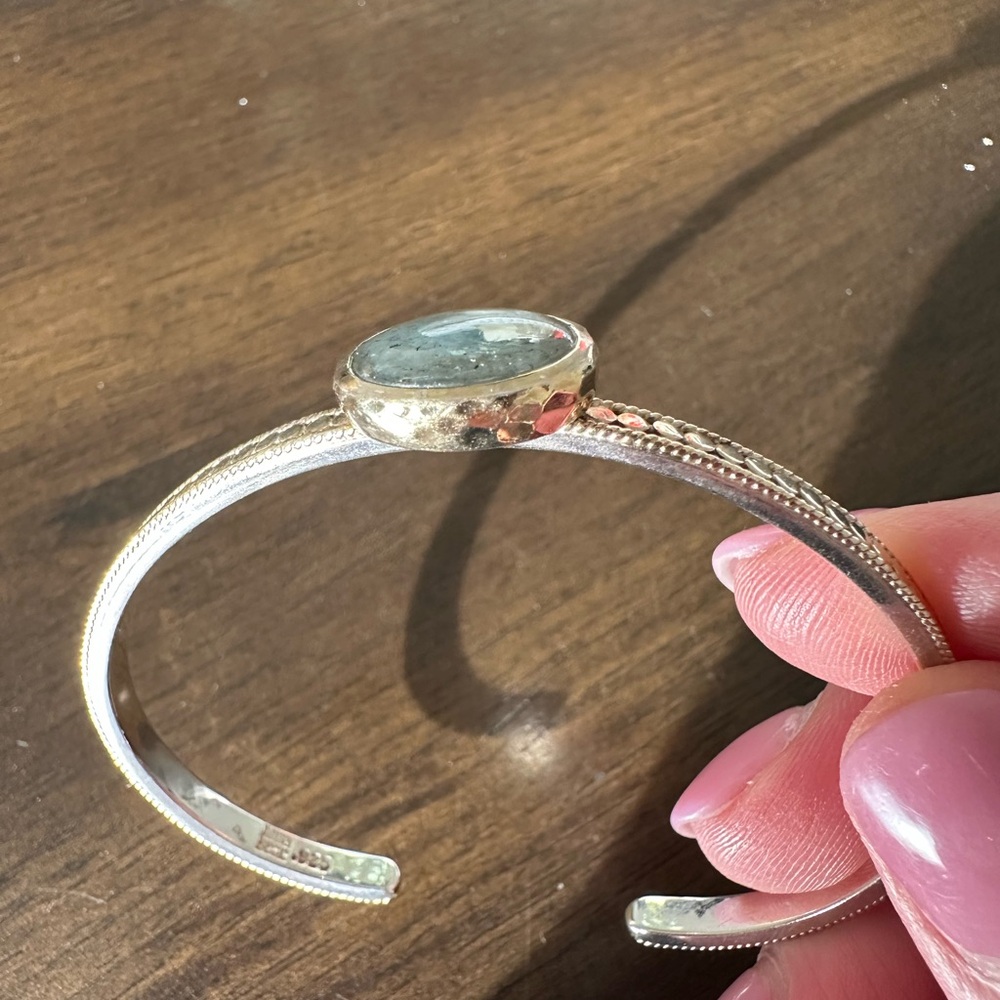 Anna Beck gold and Laborite bangle - Picture 2 of 5